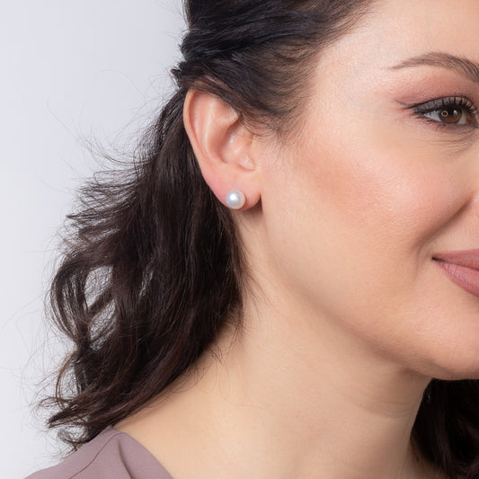 8.5-9mm Pearl Stud Earrings in 14K Yellow Gold