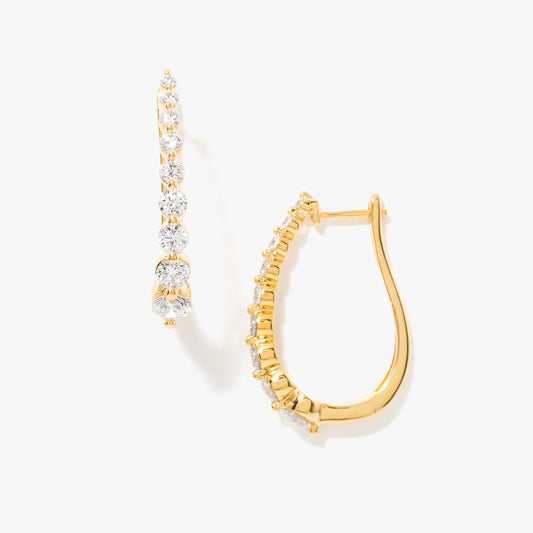 Lab Grown Diamond Hoop Earrings in 14K Yellow Gold (2.00ct tw)