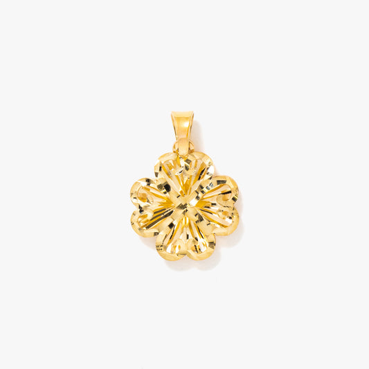 Sunray 4-Leaf Clover Pendant in 10K Yellow Gold
