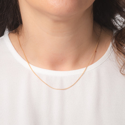 10K Italian Yellow Gold 0.9mm Square Franco Chain (18")