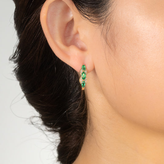 Emerald Earrings in 10 Yellow Gold