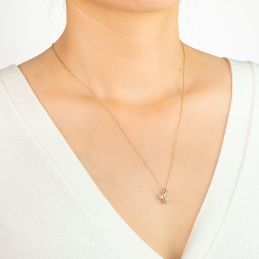 Butterfly Diamond Pendant in 10K Yellow Gold (0.04 ct tw)
