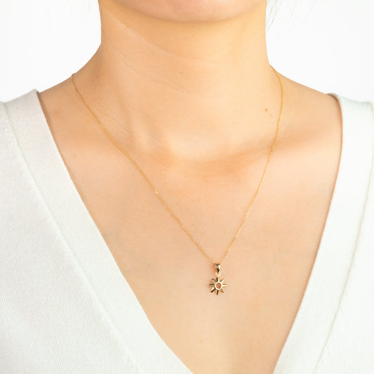 Sun Pendant in 14K Yellow Gold