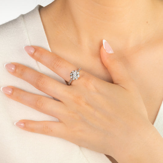 Diamond Cluster Ring in 10K Yellow and White Gold (0.35 ct tw)