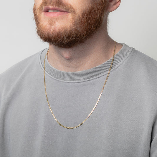 2.4mm Marine Link Chain in 10K Italian Yellow Gold (24”)