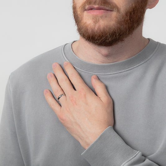 Low Dome Comfort Fit Wedding Band in 10K White Gold (4MM)