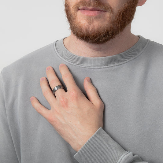 Men’s Brushed Centre 8mm Tungsten Wedding Band Size 9