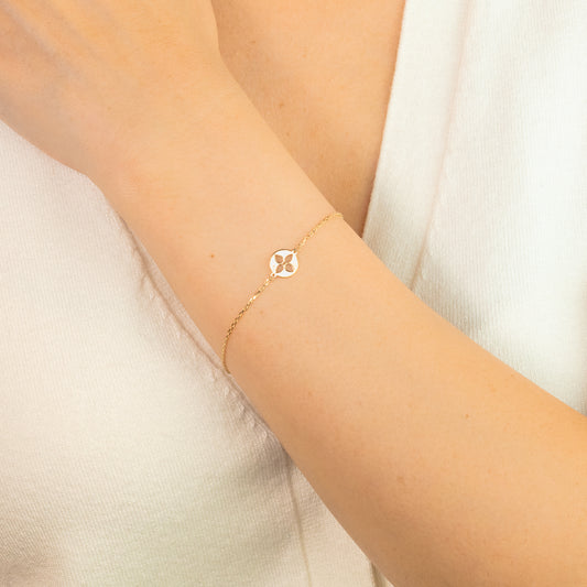 Flower Bracelet in 10K Yellow Gold