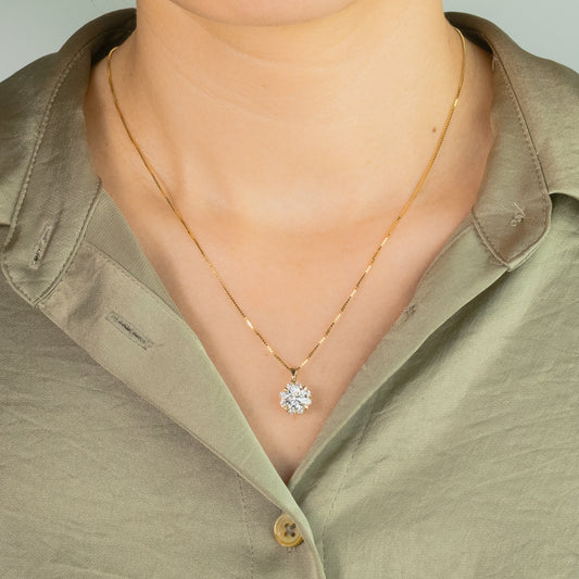 Lab Grown Diamond Necklace in 14K Yellow Gold (1.34 ct tw)