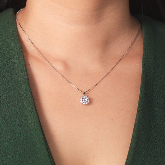 Lab Grown Diamond Necklace in 14K White Gold (1.34 ct tw)