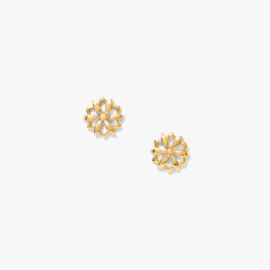 Flower Stud Earrings in 10K Yellow Gold