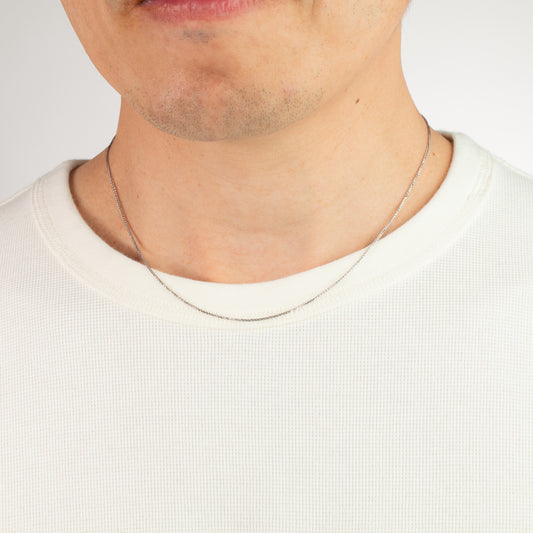 14K White Gold Round Wheat Chain 1.00mm (18")