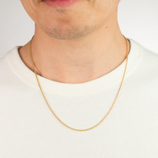 2.1mm Hollow Miami Cuban Chain in 10K Yellow Gold (22")