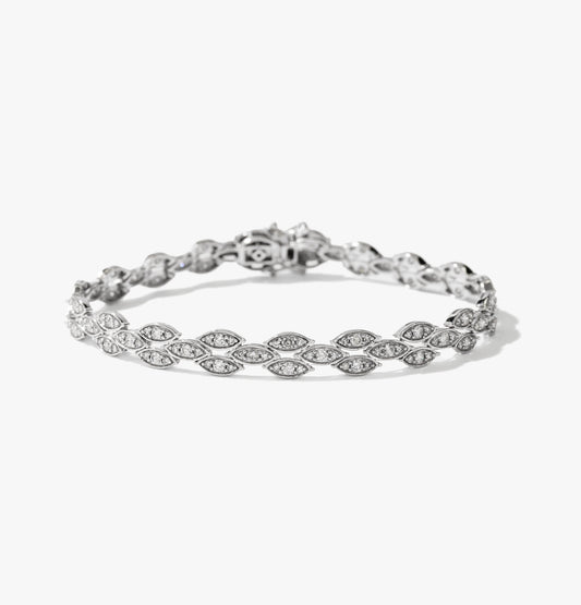 Marquise Shape Diamond Bracelet in 10K White Gold (2.00 ct tw)