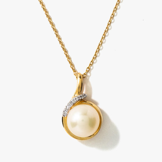 7mm Pearl Necklace in 10K Yellow Gold