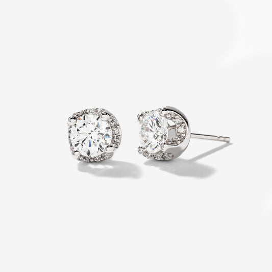 Lab Grown Diamond Stud Earrings in 14K White Gold (1.78 ct tw)