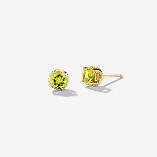 Peridot Stud Earrings in 10K Yellow Gold