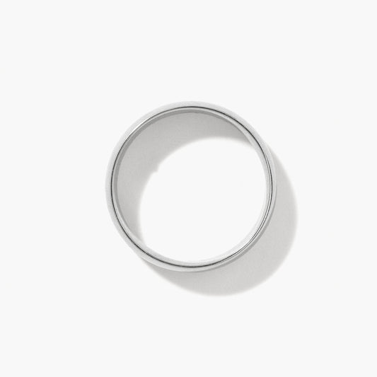 Low Dome Comfort Fit Wedding Band in 10K White Gold (6MM)