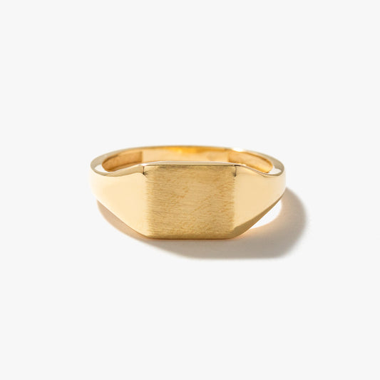 Ladies Rectangle Signet Ring in 10K Yellow Gold