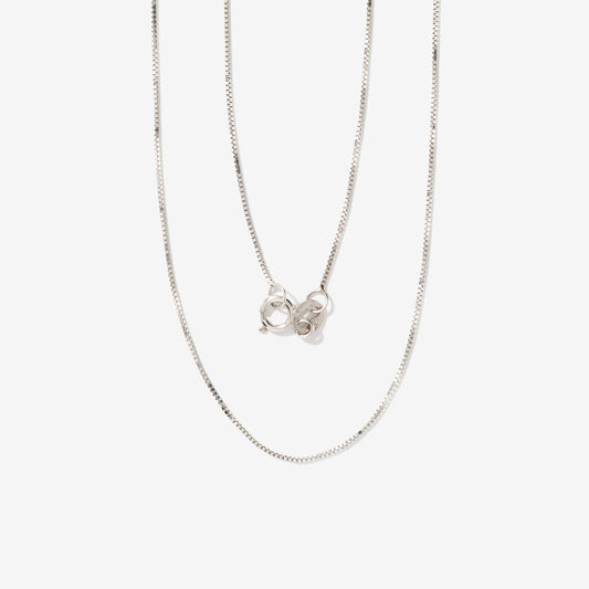 14K White Gold 0.60mm Box Chain (16")