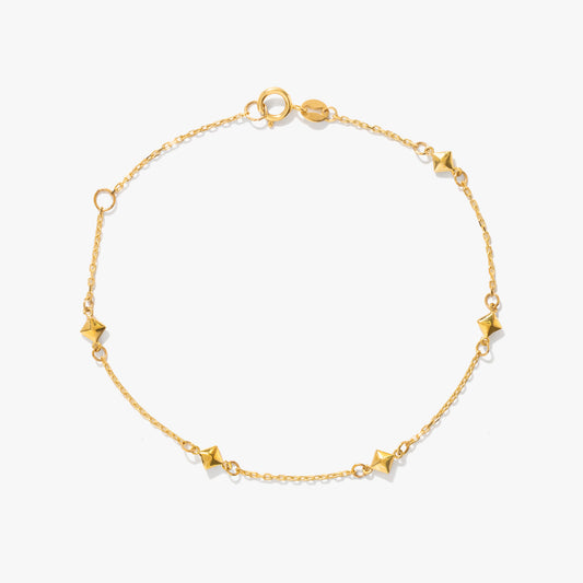 Diamond Shape Link Bracelet in 10K Yellow Gold