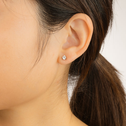 Tension Set Solitaire Lab Grown Diamond Stud Earrings in 14K White Gold (0.30ct tw)