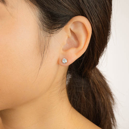 Lab Grown Diamond Stud Earrings in 14K White Gold (0.75 ct tw)