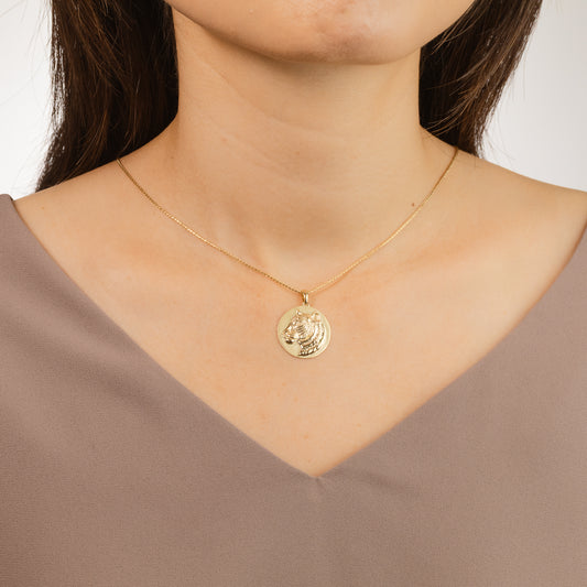 Tiger Pendant in 10K Yellow Gold