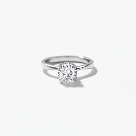 Lab Grown Round Cut Diamond Engagement Ring in 14K White Gold (1.00 ct tw)