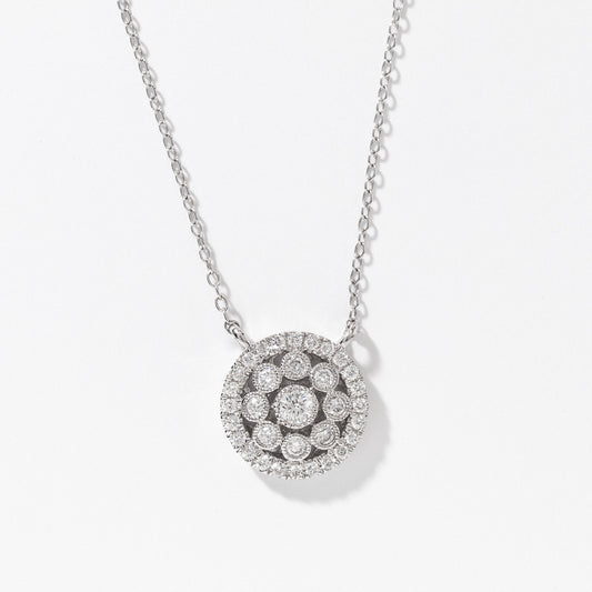 Diamond Cluster Pendant in 10K White Gold (0.50 ct tw)