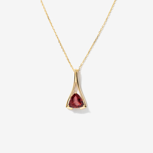 Garnet Necklace in 10K White Gold