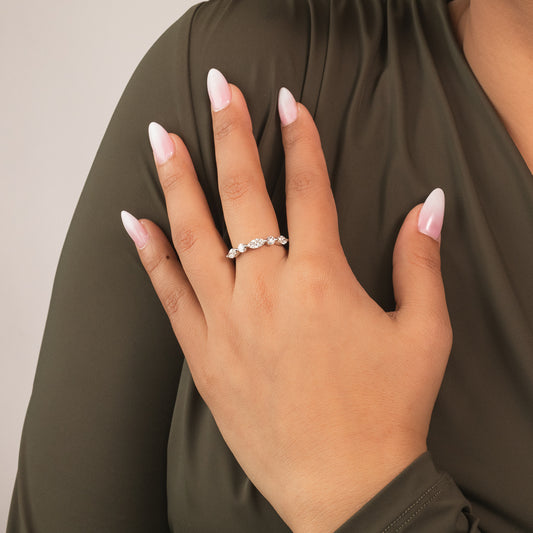 Five Stone Lab Grown Diamond Band 14K White Gold (1.00 ct tw)