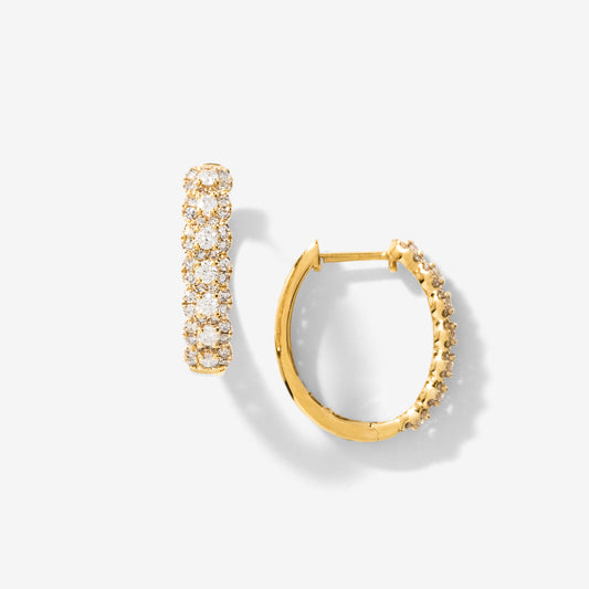 Diamond Hoop Earrings in 10K Yellow Gold (1.00 ct tw)