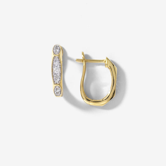 J Hook Diamond Earrings in 10K Yellow Gold (0.25 ct tw)