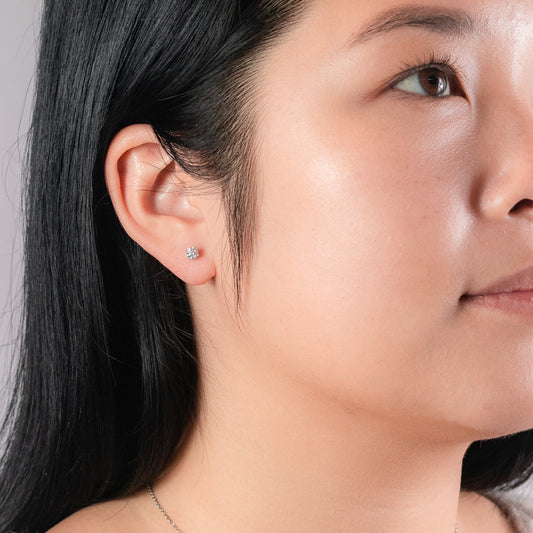 Solitaire Diamond Stud Earrings in 14K White Gold (0.40 ct tw)