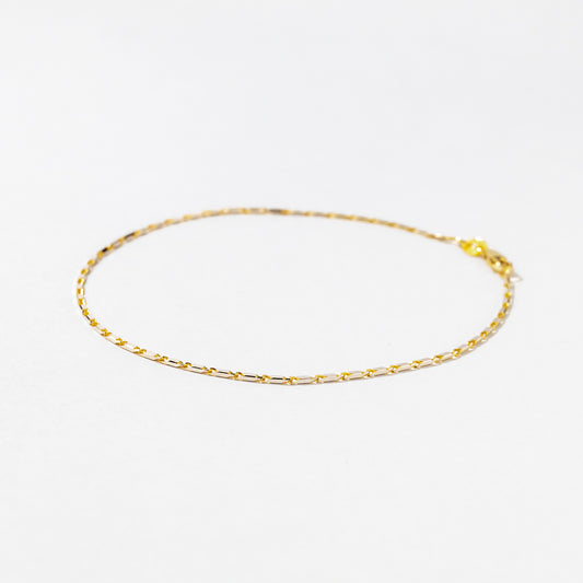 1mm Luro Link Bracelet in 10K Yellow and White Gold - 7.5mm